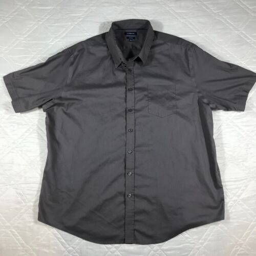 Croft & Barrow Easy Care dark gray short sleeve dress shirt XXL