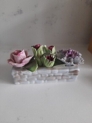 Vintage Royal Adderley, Posy Vase mit Bone China Blumen, Floral Bouquet