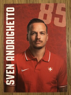 Official postcard autograph card * SVEN ANDRIGHETTO * ice hockey Switzerland Swiss World Cup 2024