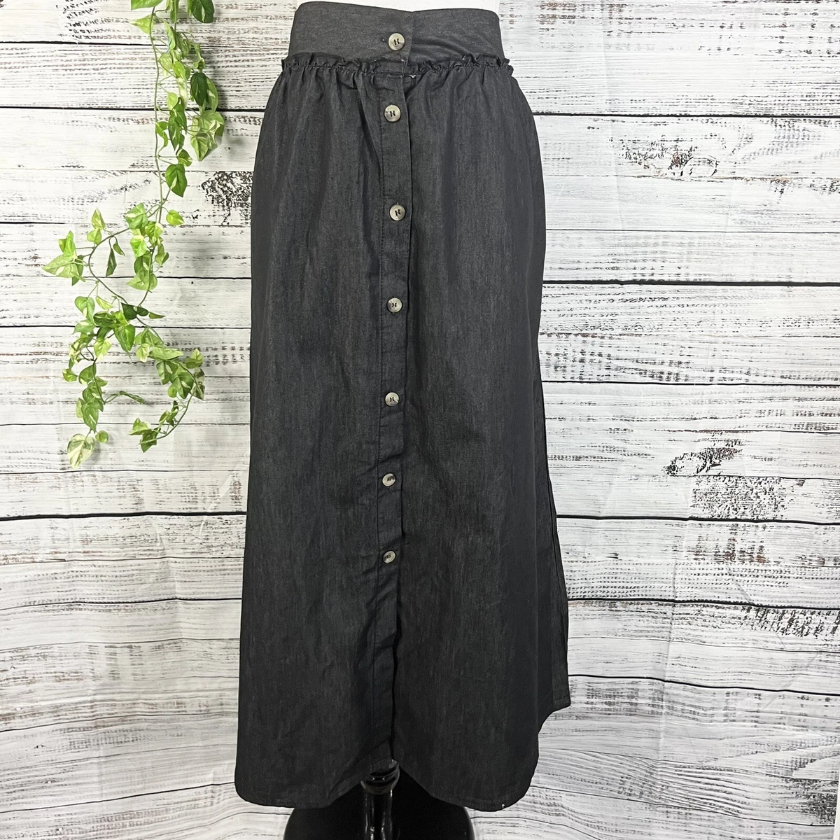 Black denim skirt store size 16