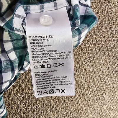 si Timberland Shirt Mens Large Regular Fit Short Sleeve Button Up