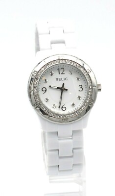 RELIC by FOSSIL ZR11898 CRYSTAL ACCENT BEZEL WHITE PLASTIC  display picture 1