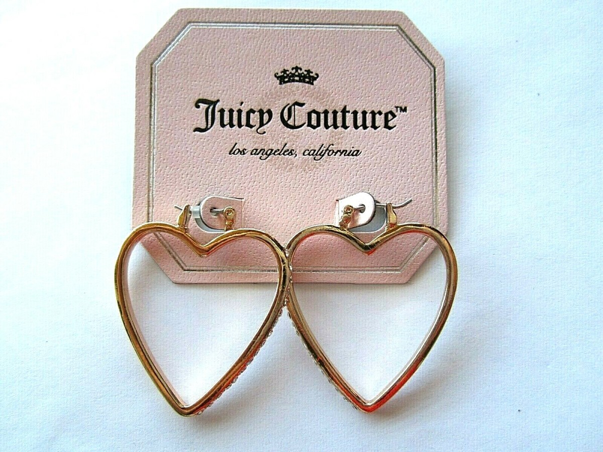 juicy couture silver heart earrings