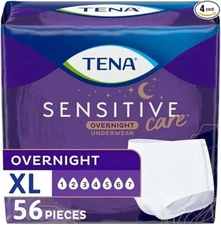 Tena Sensitive Care Overnight Incontinence Underwear for Women XL , 56 CT