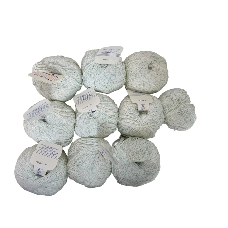 Hilo Pingouin Charmille DK 1,75 OZ mezcla de algodón blanco Francia de colección AT38 lote de 9+ Foto 4 de 4