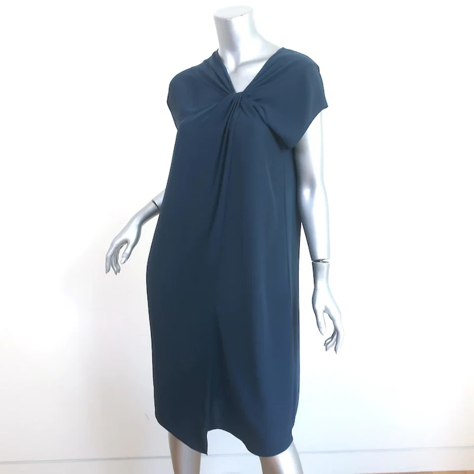 Vestido Maison Margiela Asimétrico Anudado Azul Marino Poliéster Talla 44 Foto 2 de 4