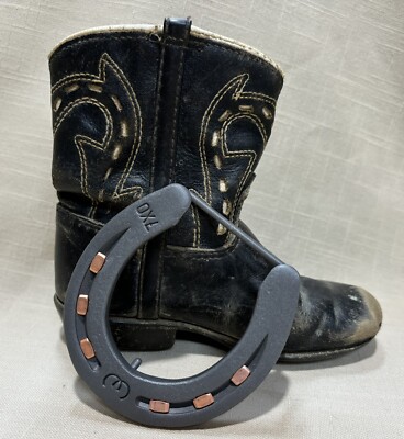 Cowboy Western Rodeo Belt Buckle for 2'' belts Gray Horseshoe With Copper Nails
