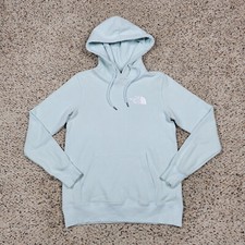 North Face Hoodie Womens XS Blue Sweatshirt Sweater Spell Out Hiking Outdoors 