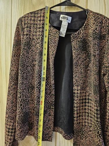 Giacca cardigan JBS Ltd Med scintillante metallico nero marrone multicolore metallizzata nuova con etichette - Foto 8 di 13