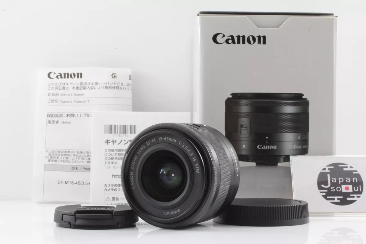 Canon EF-M15-45mm F3.5-6.3 IS STM Black Graphite Interchangeable Lens New