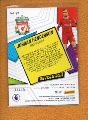 Jordan Henderson 2020-21 Panini Revolution SC Premier League
