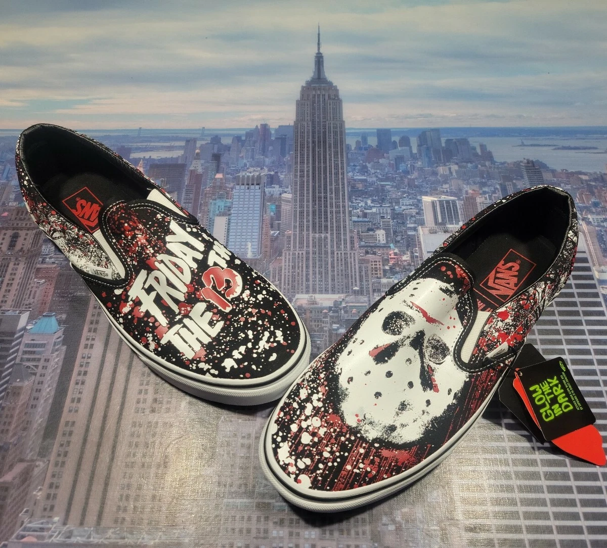 Vans Classic Slip-On House Of Terror Friday The 13th Jason Voorhees Size 12 New