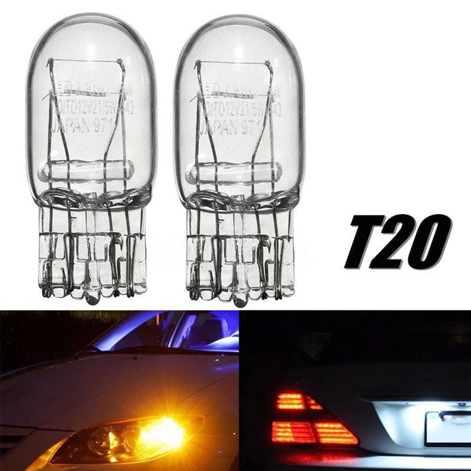 10x T20 7443 W21/5W R580 Clear Glass DRL Turn Signal Stop Brake Light Tail Bulbs - Image 2 of 4