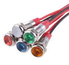 LED 6mm Signalleuchte Kontrollleuchte Metall 230 V rot wei&szlig; gelb blau gr&uuml;n