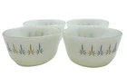 (4) Vtg Fire King 434 Anchor Hocking Custard Bowl 6 oz Starburst Mint Condition