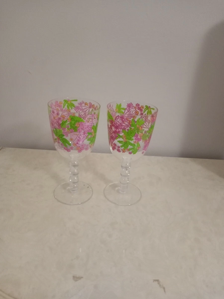 2 Lilly Pulitzer Plastic Acrylic Wine Glass