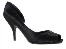 Nine West Women's Ginottao D'Orsay Pumps Black Satin Size 11 M