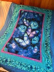 Quilt top: Handmade Quilt Top - Cosmic Butterflies -Variety Blues/ Purp 44" x66" — photo 3