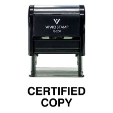 Certified Copy Self Inking Rubber Stamp Black Ink - Medium