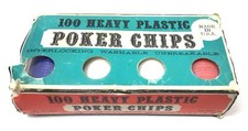 Vintage Crisloid Poker Chips 100 Heavy Plastic Chips Interlocking Washable 2206