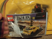 LEGO 75893 Speed Champ Challenger SRT Demon Dodge Charger 99% Complete