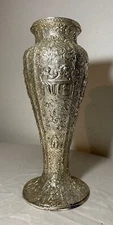 LARGE antique ornate detailed silverplate Dutch figural repousse relief vase