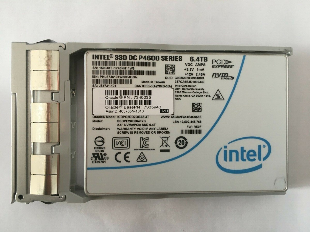 Oracle Intel 7340035 7335940 6.4TB NVMe P4600 Series Solid State