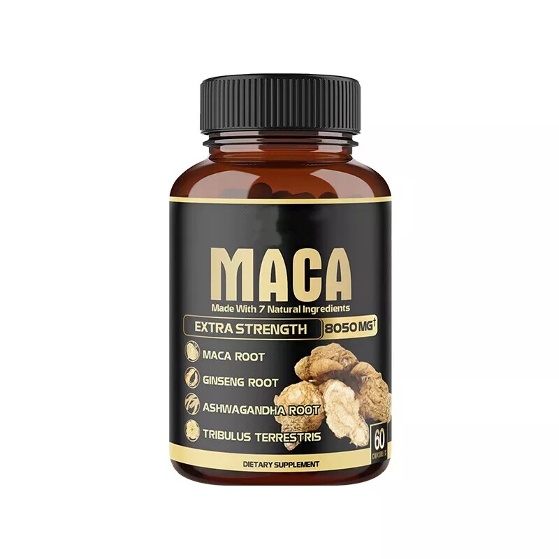 Maca Root + Ginseng + Ashwagandha - Extra Strength Capsules for Men and Women