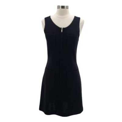Vintage Ann Tjian for Kenar Womens Medium Dress Wool Black Knit Sleeveless  Party | eBay