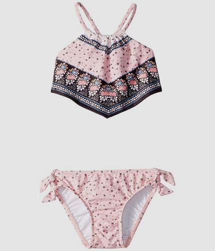 $40 Seafolly Kids Girl's Pink Rose Scarf Tankini 2-Piece Set Swimwear Size AUS 2 - Picture 1 of 2