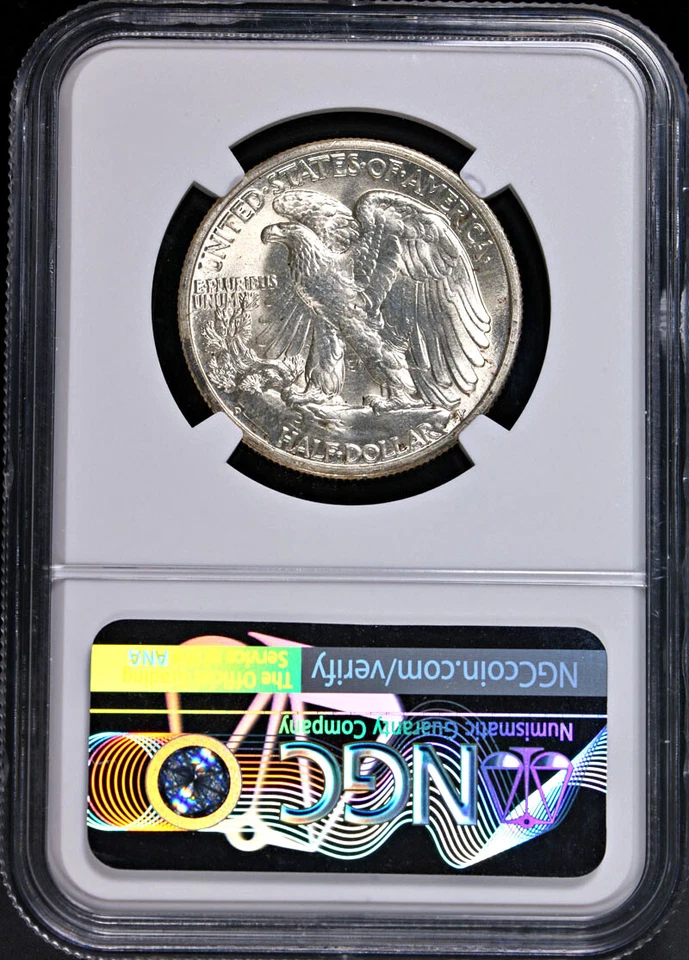 1947-D Walking Liberty Half NGC MS64 Great Eye Appeal Strong Strike - Image 4 of 4