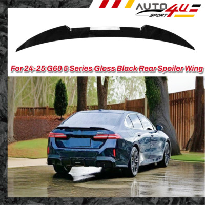 Fit 2024 2025 BMW 5 Series G60 M Package Gloss Black Rear Trunk Spoiler Wing Kit