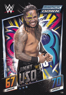 2015 Topps WWE 135 Jimmy Uso Slam Attax Then Now Forever EX
