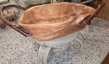 Beautiful Burl Wood Bowl With Handles 13x10x4