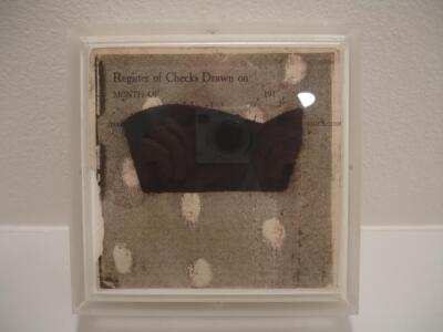 Joe Ramiro Garcia Santa Fe Artist Dark Shape Original Painting Found Paper 2003