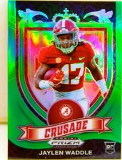 Jaylen Waddle RC 2021 Prizm Draft Picks Crusade Green Prizm Rookie Card #169 NFL