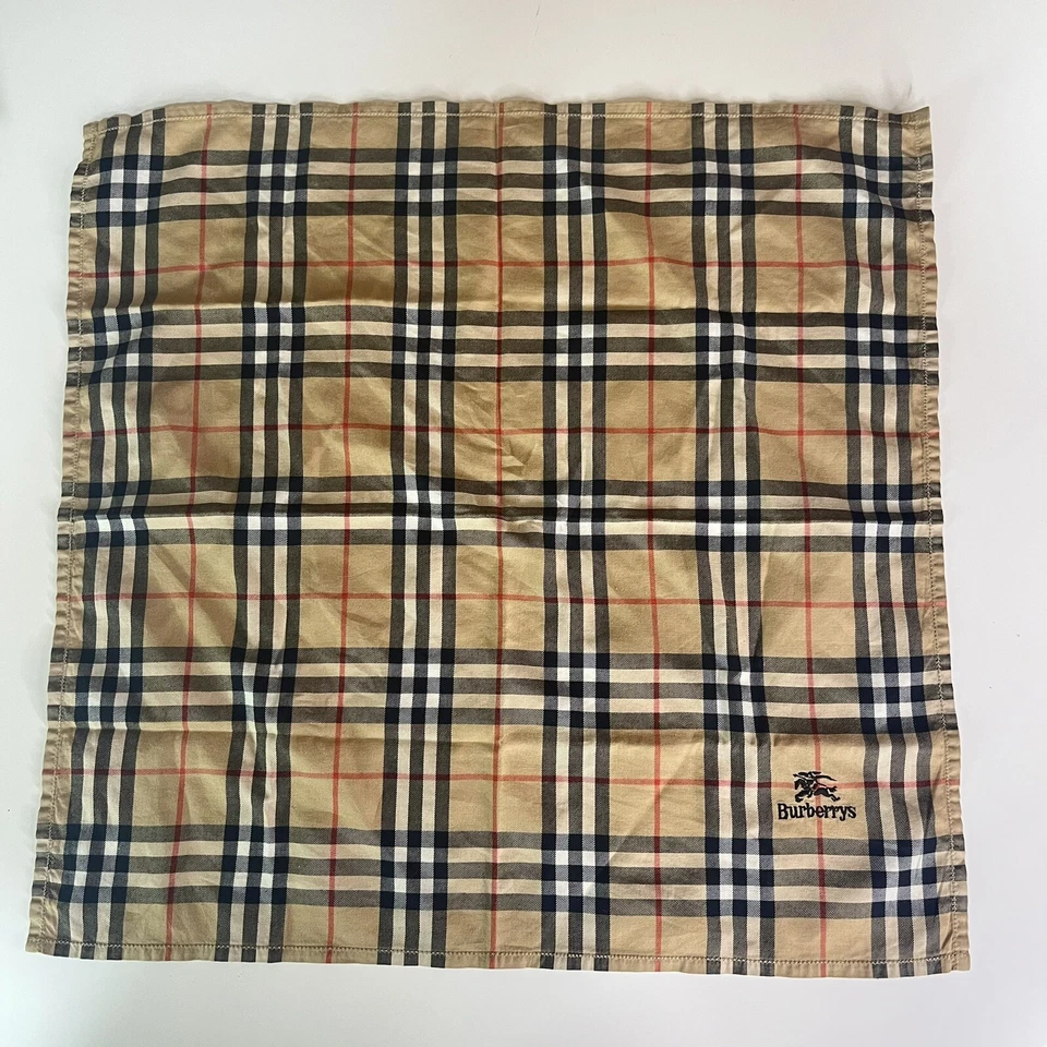Vintage BURBERRYS Nova Check Plaid Cotton Handkerchief - Image 4 of 4