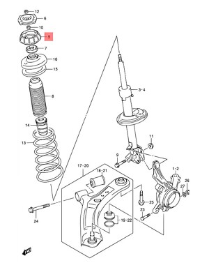 Fr Absorber Mounting 41710-58M00-000 For Suzuki Swift 2011 2012