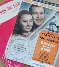 Vintage Banjo Music Country Decor Sheet Music Banjo on My Knee Man With Banjo