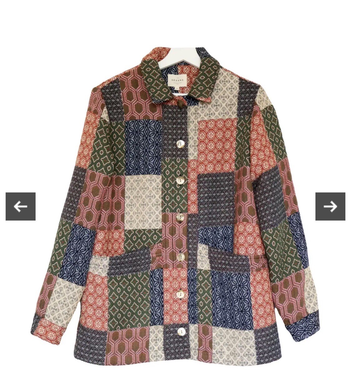 Sezane Will Jacket Dana Patchwork Jacquard Small … - image 9