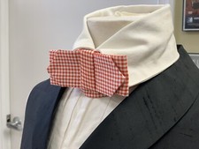 19th century - Victorian style Man's RED CHECKED cotton Cravat / Necktie, NEW