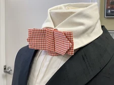 19th century - Victorian style Man's RED CHECKED cotton Cravat / Necktie, NEW