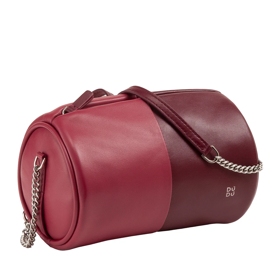 DUDU Barrel Bag for Women in Leather, Small Shoulder Bag with Chain/Leather Stra - Image 2 of 4
