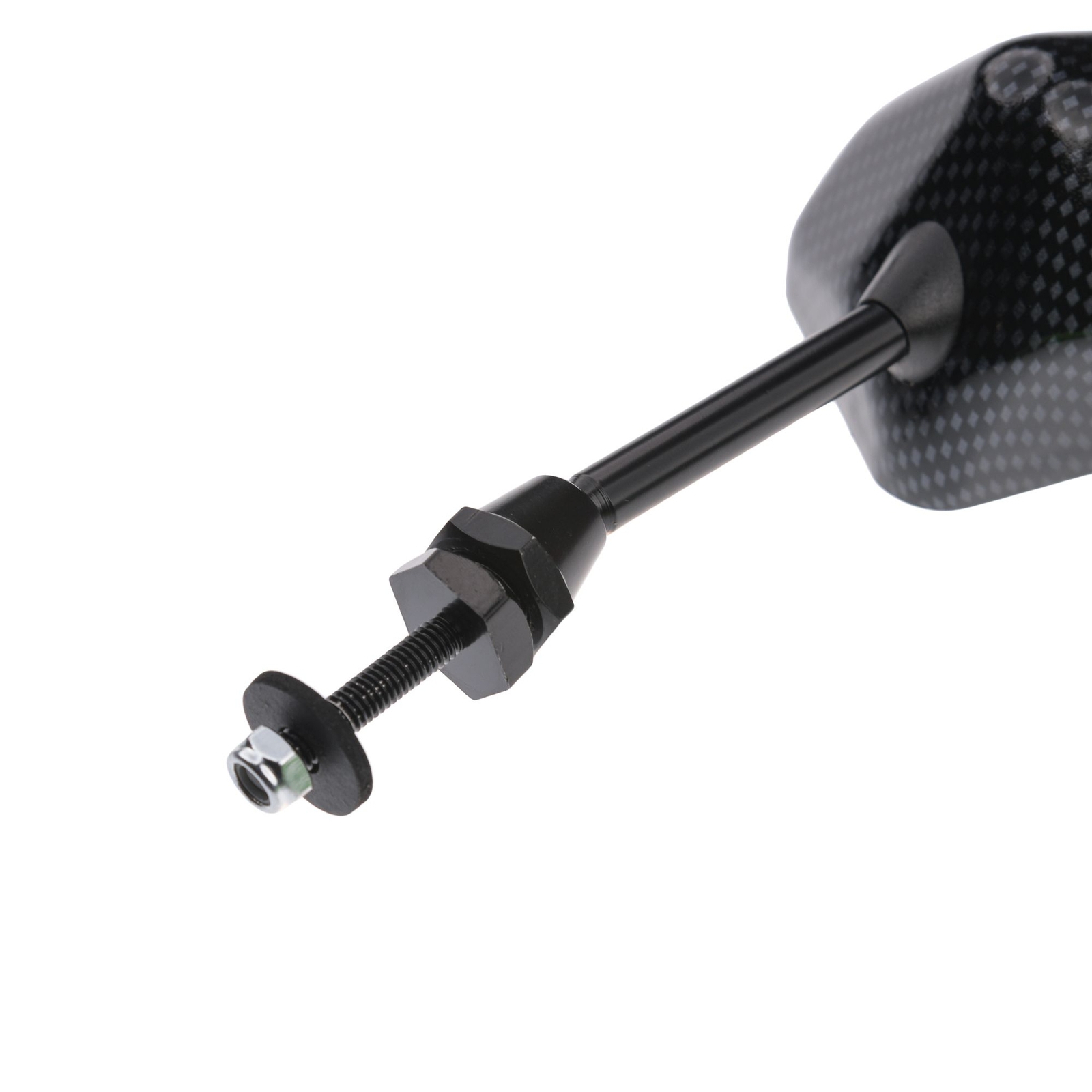 Universal Motorcycle Mirrors Short Carbon Look 6mm Thread F1 Pair 