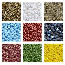 Rutkovsky 111-00066 Bicone Pressed Beads Czech Glass 4mm, 6mm Sizes 10g Pack