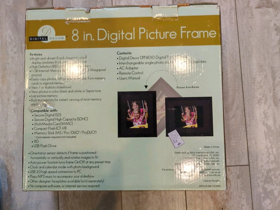 Digital Decor Digit 8" Photo Frame Black Frame DPF8512 NEW in BOX 512MB Memory - Image 2 of 2