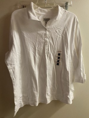 Classic Elements Women s Shirt White 16W 18W Bust 50  3/4 Sleeve New
