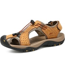 Summer Men's Leather Sandals Outdoor Comfortable Breathable Casual Beach Shoes