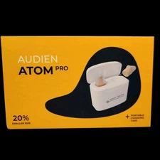 AUDIEN ATOM PRO Hearing Aids Digital Rechargeable Beige w/ Charger NEW!