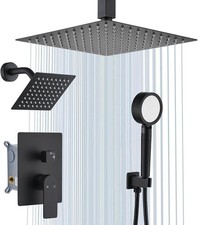 Rain Shower System Matte Black with Handheld Sprayer